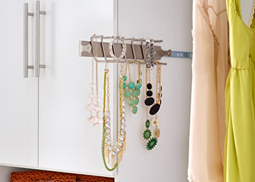 ClosetMaid حامل ربطات العنق أو الأحزمة أو المجوهرات من كلوزيت ميد سويت سيمفوني، منظم خزانة منزلق، 14 خطاف، مثبت على الحائط أو ملحق إضافي، نيكل ساتان - Image 4