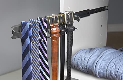 ClosetMaid حامل ربطات العنق أو الأحزمة أو المجوهرات من كلوزيت ميد سويت سيمفوني، منظم خزانة منزلق، 14 خطاف، مثبت على الحائط أو ملحق إضافي، نيكل ساتان - Image 3