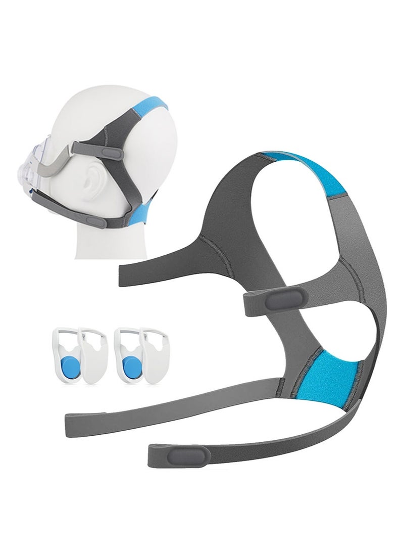 هالونهي غطاء رأس CPAP بديل لـ AirFit F20 و AirTouch F20، متوافق مع قناع الوجه الكامل F20، 2 مشابك مغناطيسية أقوى و 1 حزام، غطاء رأس قابل للتعديل ومريح (بدون قناع) - Image 1