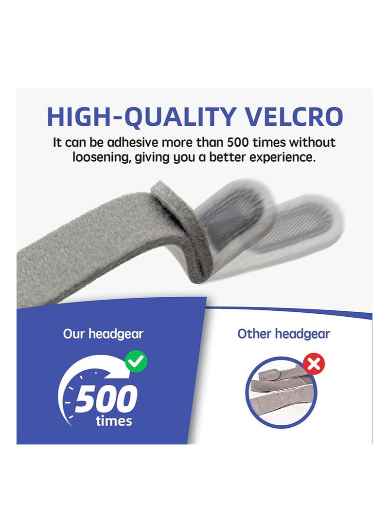 هالونهي غطاء رأس CPAP بديل لـ AirFit F20 و AirTouch F20، متوافق مع قناع الوجه الكامل F20، 2 مشابك مغناطيسية أقوى و 1 حزام، غطاء رأس قابل للتعديل ومريح (بدون قناع) - Image 4