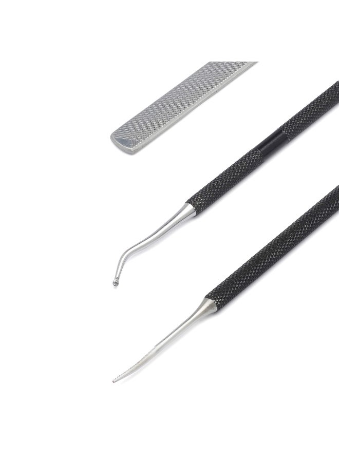KLIPP Ingrown Toenail Tool Kit for Men and Women Ingrowing Toe Nail Lifter Rounded File and Metal Fingernail File for Manicure Pedicure Foot Care Heavy Duty Surgical Grade Steel - Image 2
