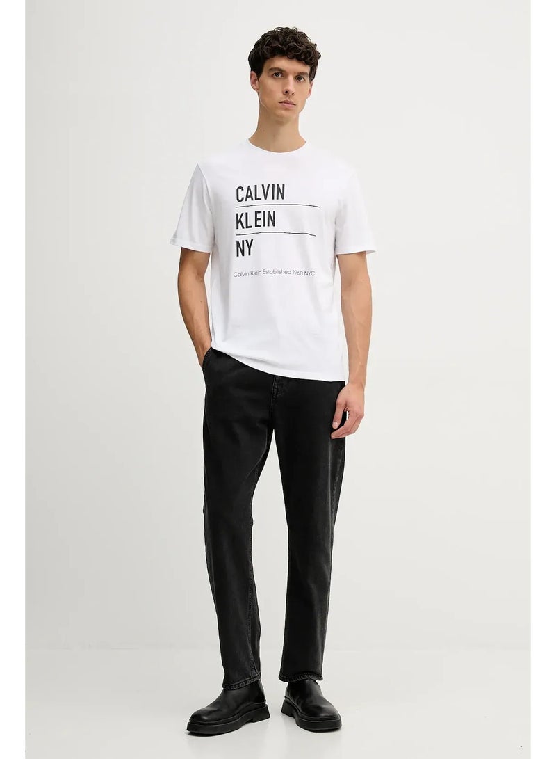 كالفن كلاين جينز تيشيرت بياقة دائرية برسومات - Image 3