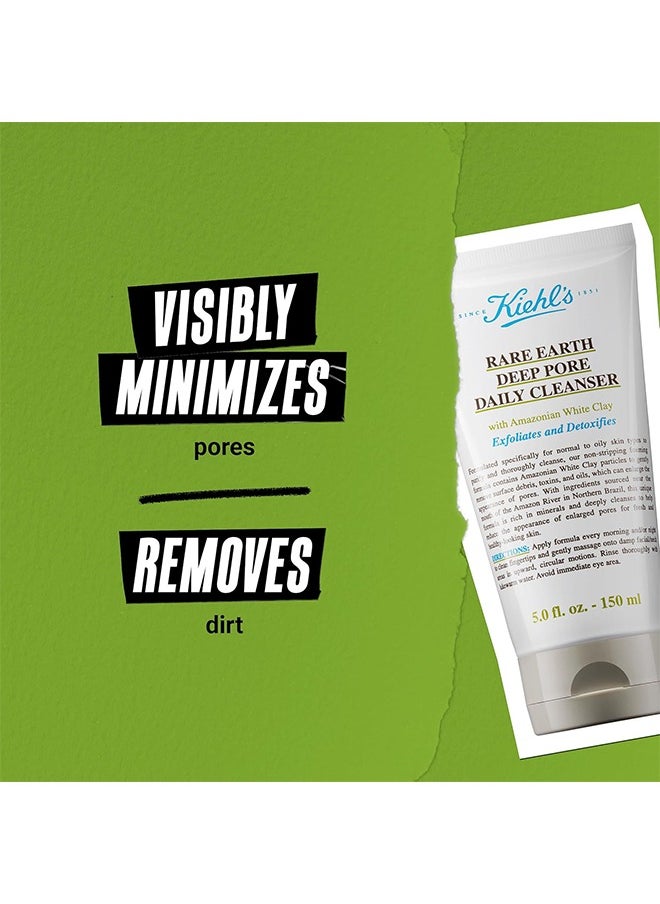 Kiehl's - Rare Earth Deep Pore Daily Cleanser, with White Clay, Exfoliates and Detoxifies, Reduces Clogged Pores and Improves Skin Texture, Suitable for Normal to Oily Skin, 150 ml - 5.0 fl.oz - Image 1