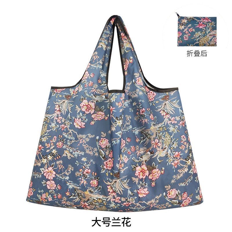 Foldable Supermarket Shopping Bag Waterproof Shopping Bag For Mommy Portable Environmental Bag Single Shoulder Handbag Outgoing Storage Bag - Image 1