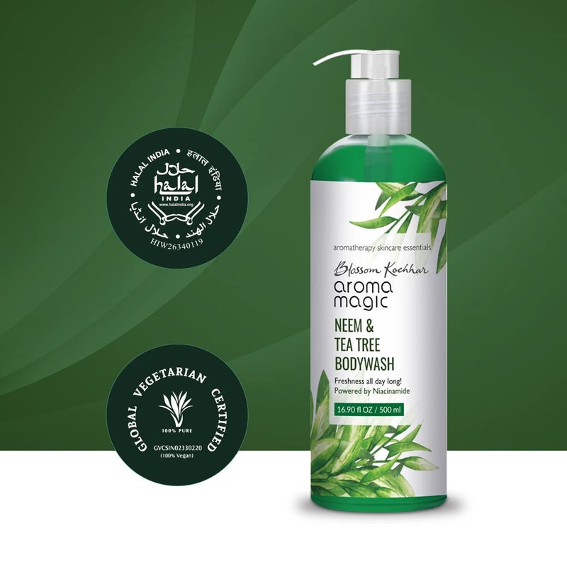 Aroma Magic Neem Tea Tree Body Wash Pwrd by 5 Niacinamide Removes harmful bacteria protects with antimicrobial antioxidant properties with neem oil tea tree oil Apple cider vinegar 250ml - Image 3