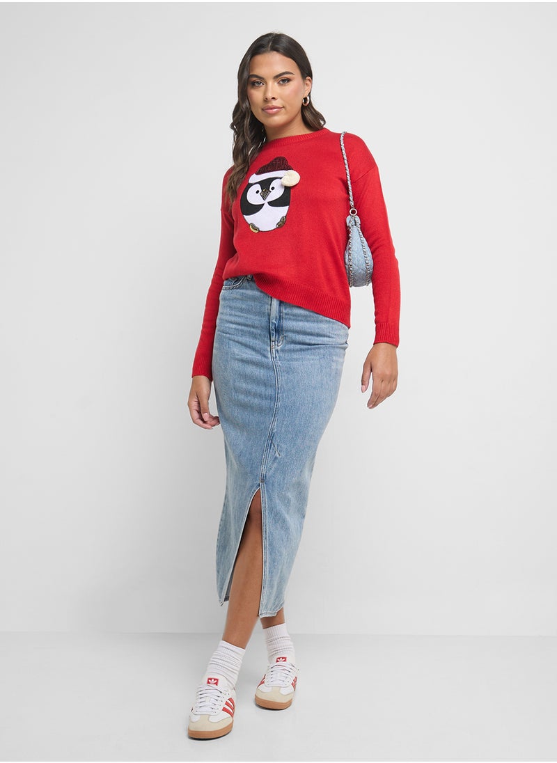 جينجر Penguin Applique Sweater  - Image 4