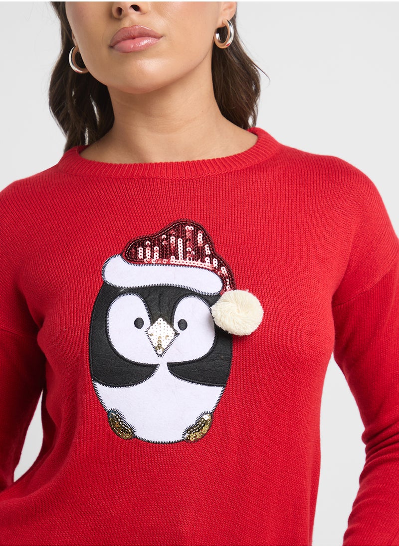 جينجر Penguin Applique Sweater  - Image 3
