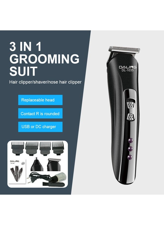 Daling DL-1035 3 in1 Electric Rechargeable Hair Trimmer Cordless Hair Cutting Nose Hair Shaver High Quality  - Image 5