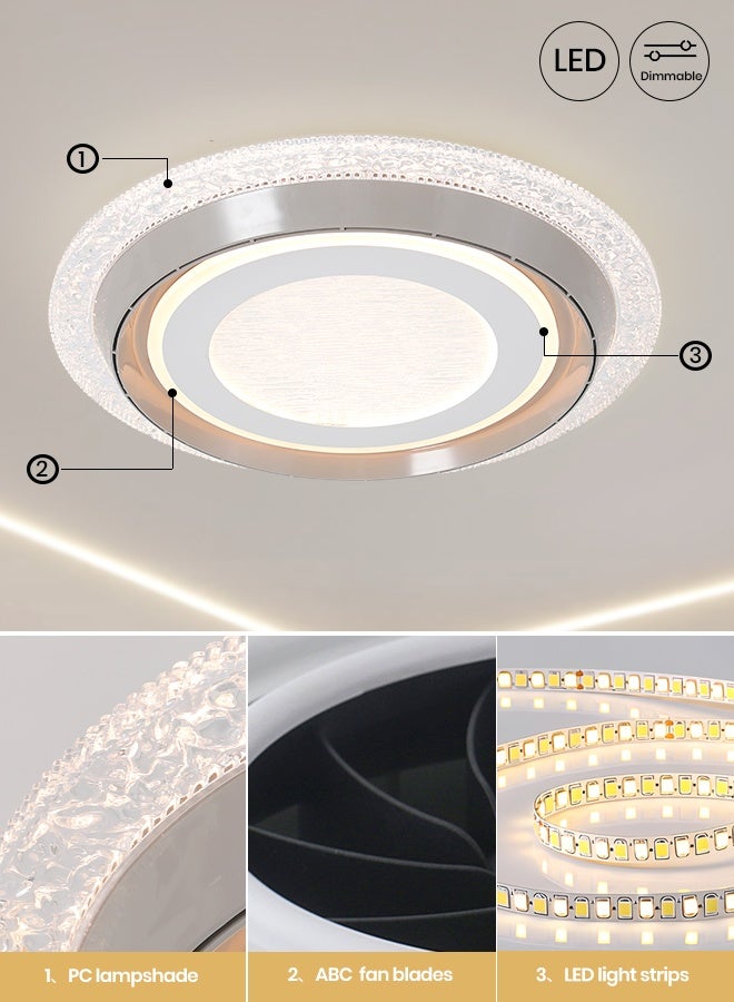 YATAI LIGHTING مصباح سقف مروحة LED، مروحة مثبتة بعمق 19.6 بوصة قابلة للتعتيم مع ضوء، محرك 6 سرعات، 3 درجات حرارة للون، تحكم عن بعد، تشطيب قهوة لغرفة النوم وغرفة المعيشة - Image 3