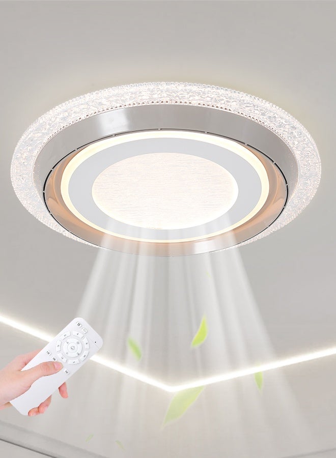YATAI LIGHTING مصباح سقف مروحة LED، مروحة مثبتة بعمق 19.6 بوصة قابلة للتعتيم مع ضوء، محرك 6 سرعات، 3 درجات حرارة للون، تحكم عن بعد، تشطيب قهوة لغرفة النوم وغرفة المعيشة - Image 1