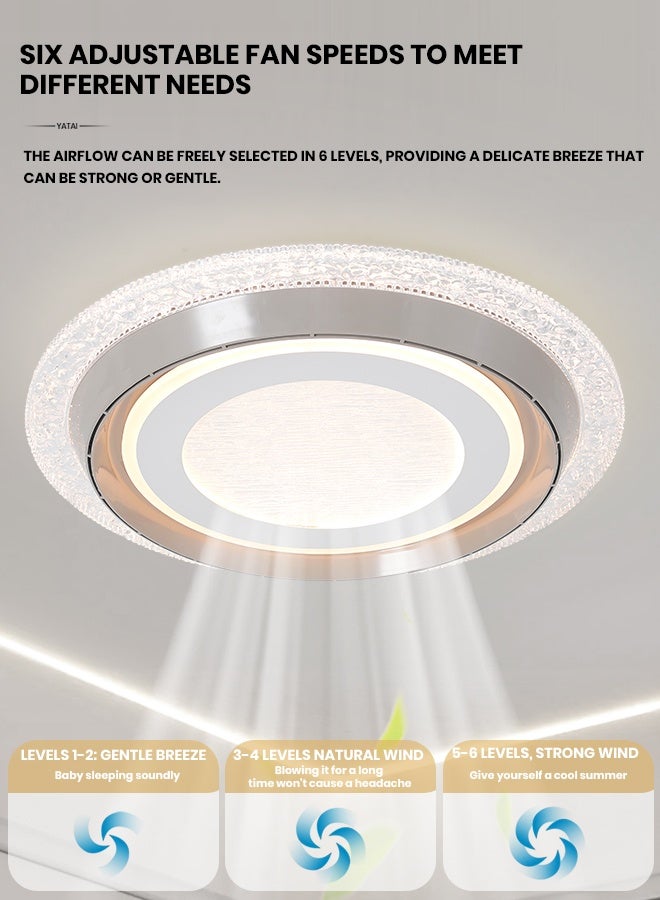 YATAI LIGHTING مصباح سقف مروحة LED، مروحة مثبتة بعمق 19.6 بوصة قابلة للتعتيم مع ضوء، محرك 6 سرعات، 3 درجات حرارة للون، تحكم عن بعد، تشطيب قهوة لغرفة النوم وغرفة المعيشة - Image 5