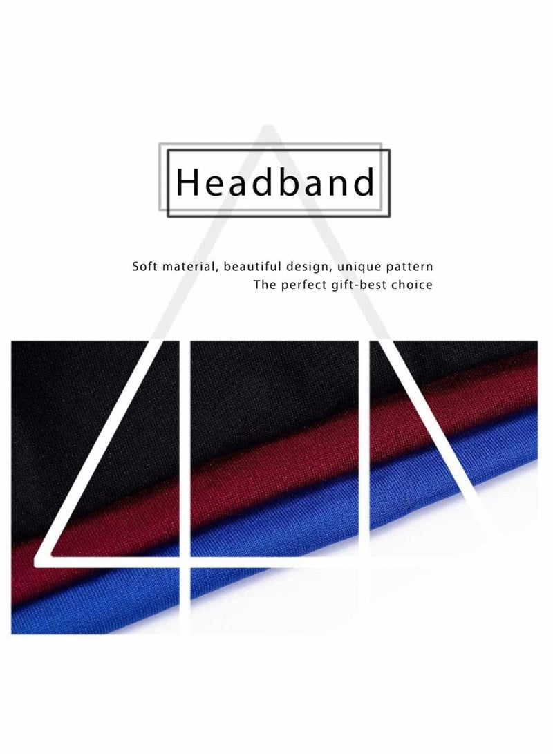 KASTWAVE Headband With Buttons, Yoga Knotted Head Wraps Ear Protection Holder, Elastic Cotton Hair Band, Non-Slip Elastic Headbands, Knitted Hairband Breathable Sweatband Sports Head Wrap (3 PCS) - Image 5