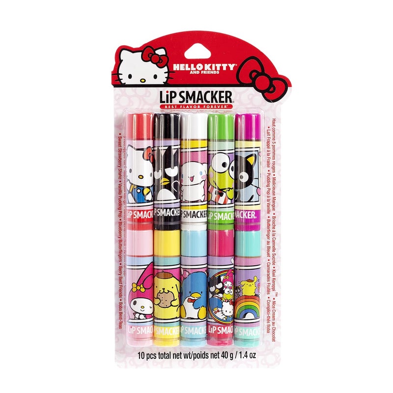 Lip Smacker Sanrio Hello Kitty & Friends Pack - 10 Moisturizing Lip Balms, Hydrating & Protecting - Cruelty-Free - Image 1