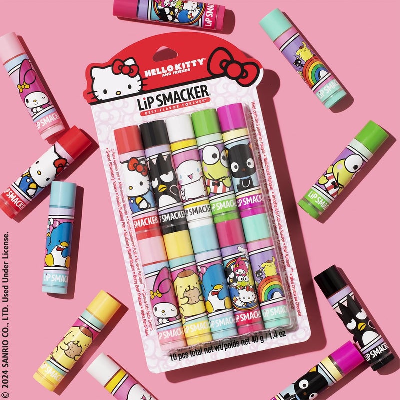 Lip Smacker Sanrio Hello Kitty & Friends Pack - 10 Moisturizing Lip Balms, Hydrating & Protecting - Cruelty-Free - Image 3