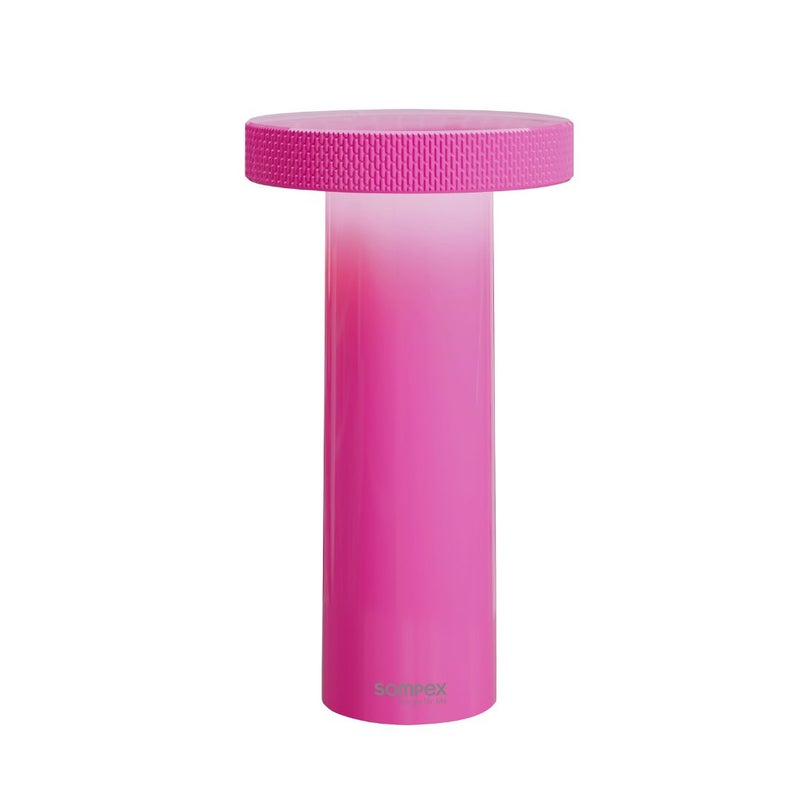 Sompex Volume Rechargeable Table Lamp | 3 light colours | Stepless dimmable | Dimmer memory function | Suitable for Indoor Use | Battery operated | Material: Plastic | 9 x 16 cm - Neon Pink - Image 1
