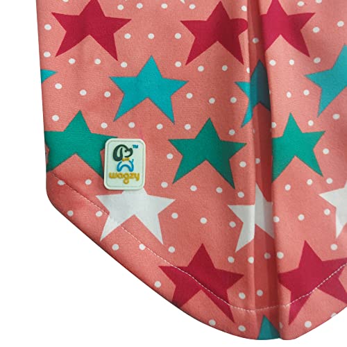 WAGZY Peach Star Theme Printed Warm Winter Polo Sweatshirt Sweater Jacket Coat for Dogs and Cats | Party Festive Winter wear (18" Large) - Image 4