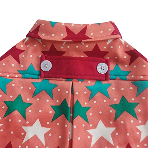WAGZY Peach Star Theme Printed Warm Winter Polo Sweatshirt Sweater Jacket Coat for Dogs and Cats | Party Festive Winter wear (18" Large) - Image 3