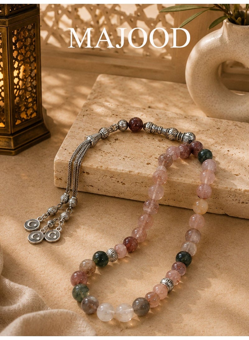 MAJOOD 33 Natural Colored Crystal Prayer Beads/Tasbih/10mm - Image 2