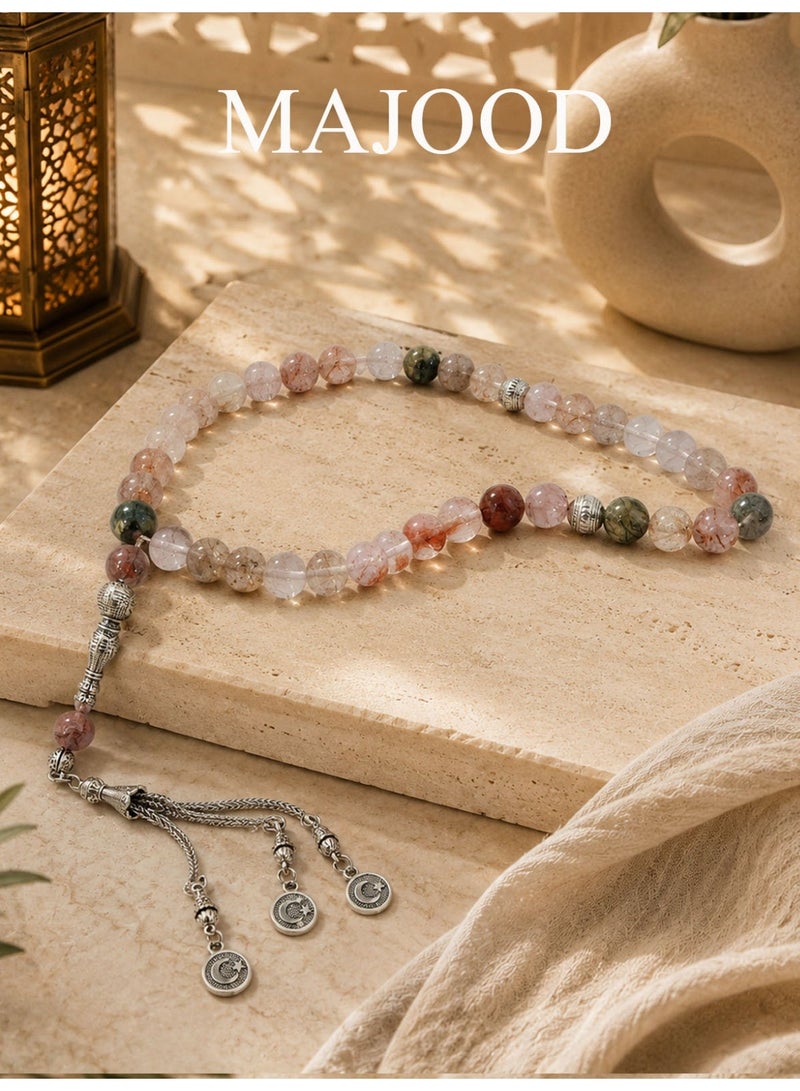 MAJOOD 33 Natural Colored Crystal Prayer Beads/Tasbih/10mm - Image 3