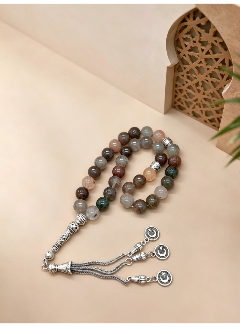 MAJOOD 33 Natural Colored Crystal Prayer Beads/Tasbih/10mm - Image 4
