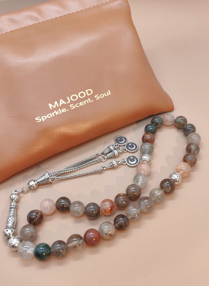 MAJOOD 33 Natural Colored Crystal Prayer Beads/Tasbih/10mm - Image 5