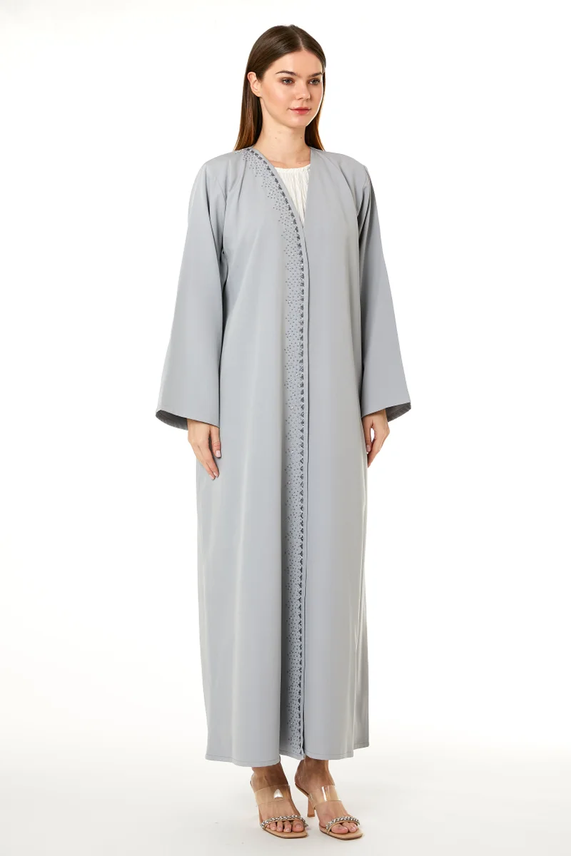 Moistreet Embellished Crepe Hand Abaya