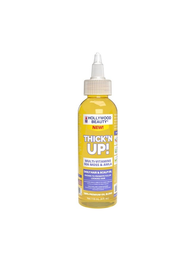 Hollywood Beauty Thick’N Up! Daily Hair & Scalp Oil With Multi-Vitamins, Sea Moss & Amla, 4 Fl Oz  - Image 1