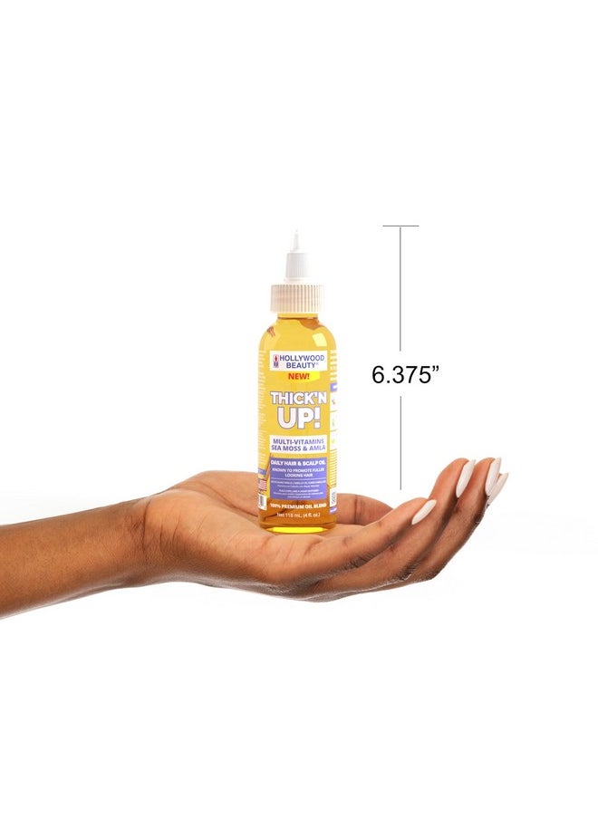 Hollywood Beauty Thick’N Up! Daily Hair & Scalp Oil With Multi-Vitamins, Sea Moss & Amla, 4 Fl Oz  - Image 3