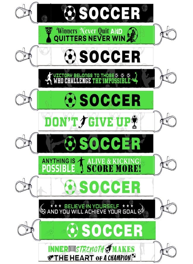 Nosiny 36 Pcs Soccer Keychains Team Gifts Bulk Inspirational Soccer Wristband Keychains with Motivational Quotes Sport Birthday Party Favors Gifts - Image 1