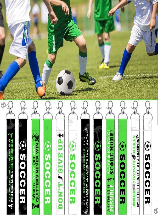 Nosiny 36 Pcs Soccer Keychains Team Gifts Bulk Inspirational Soccer Wristband Keychains with Motivational Quotes Sport Birthday Party Favors Gifts - Image 4