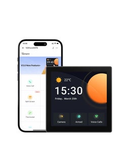 General Smart Home Control Panel, Integrate Zigbee Gateway with Home Security, with Power Consumption Statistics, Thermostat, Call Intercom, etc. Works with Alexa & Google Home, Black  - Image 1