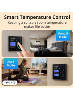 General Smart Home Control Panel, Integrate Zigbee Gateway with Home Security, with Power Consumption Statistics, Thermostat, Call Intercom, etc. Works with Alexa & Google Home, Black  - Image 3