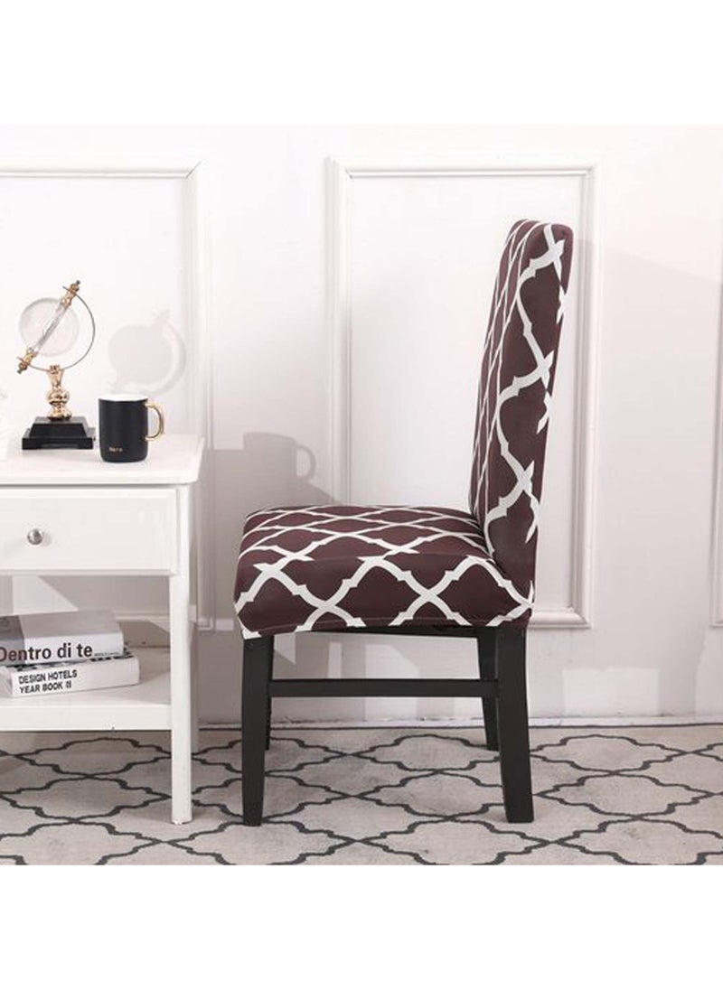 6-Piece High Back Stretchable Chair Cover Brown/White ‎34.4x21.8x5.6cm - pzsku/ZED49BDFFCD9A7B7159ECZ/45/_/1714188532/0f70720d-539b-48db-bd12-be0b52d53b44