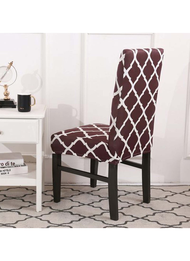 6-Piece High Back Stretchable Chair Cover Brown/White ‎34.4x21.8x5.6cm - pzsku/ZED49BDFFCD9A7B7159ECZ/45/_/1714188533/abe4e1d8-e0cc-446e-b70a-ac5e19aa793d