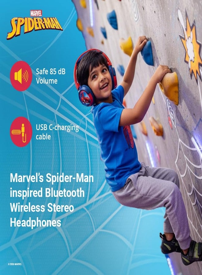 Volkano Marvel Spider-Man Kids Bluetooth Stereo Headphones with Built-in Microphone |Swivel & Foldable Cups |Kids Safe 85dB Volume |Soft Padded Earcups Aux Input |22H Playtime|Voice Assistant|Perfect for Boys - Image 3