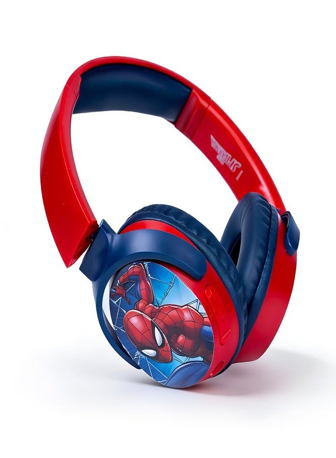 Volkano Marvel Spider-Man Kids Bluetooth Stereo Headphones with Built-in Microphone |Swivel & Foldable Cups |Kids Safe 85dB Volume |Soft Padded Earcups Aux Input |22H Playtime|Voice Assistant|Perfect for Boys - Image 1