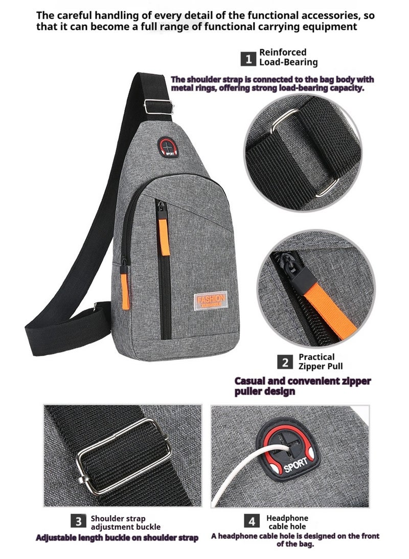 Weixer Men's and Women's Anti-Theft Crossbody Canvas Shoulder Bag, Sports Crossbody Anti-Theft Shoulder Bag, Waterproof Chest Bag Motorcycle Bag Crossbody Bag Shoulder Bag Backpack With Adjustable Shoulder Strap 30*6*17cm - Image 5