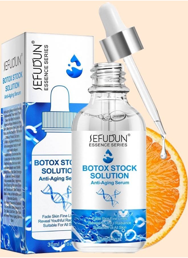Sefudun Botox Stock Solution Facial Serum for Face Instant Face Tightening Botox Reduce Fine Lines Wrinkles Boost Skin Collagen Hydrate and Plump Skin Face Serum Botox Stock Anti Aging Serum 30ml  - Image 1