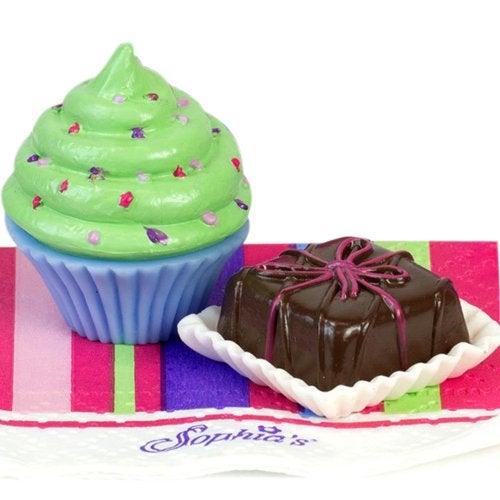Sophia's Doll-Sized Sprinkled Cupcakes & Petit Fours Dessert Set with 8 Pretend Treats Plus Napkins for 18" Dolls, Multicolor - Image 4