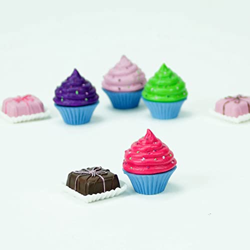 Sophia's Doll-Sized Sprinkled Cupcakes & Petit Fours Dessert Set with 8 Pretend Treats Plus Napkins for 18" Dolls, Multicolor - Image 2