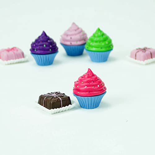 Sophia's Doll-Sized Sprinkled Cupcakes & Petit Fours Dessert Set with 8 Pretend Treats Plus Napkins for 18" Dolls, Multicolor - Image 5