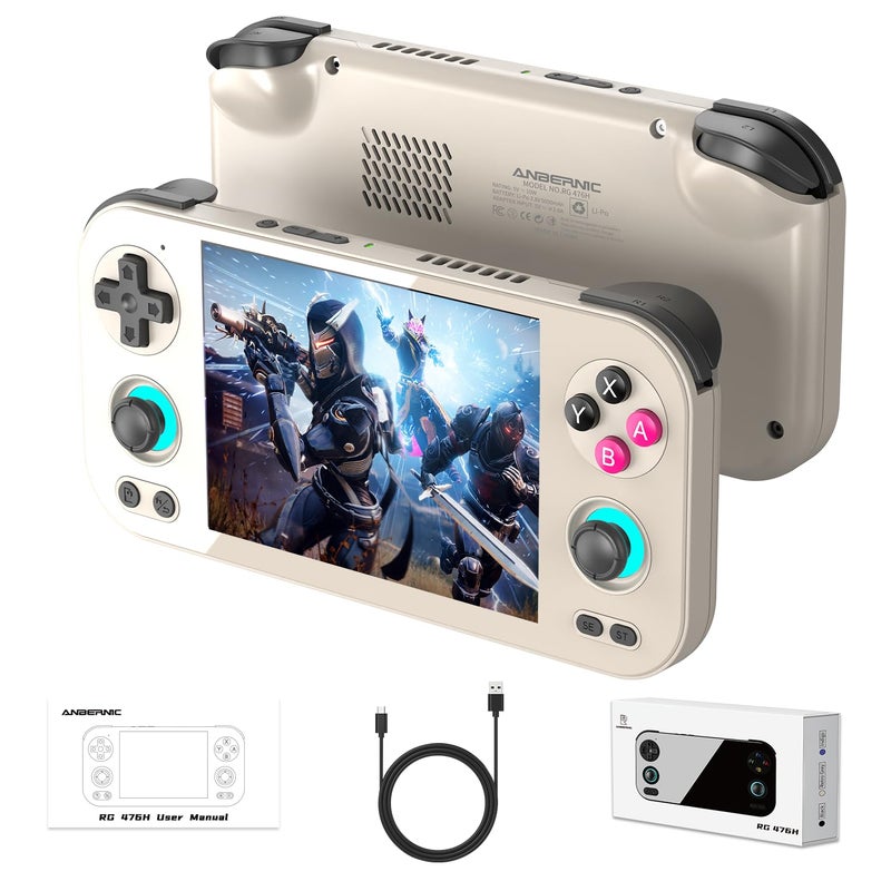 GiipGoop RG 476H Retro Handheld Game Console RG 476H Retro Game Console 47 inch IPS MultiTouch Screen Android 13 Unisoc T820 Processor RG476H Support 1080p DP Output WiFi Bluetooth Gray - Image 3