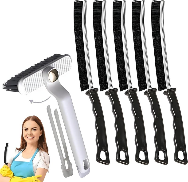 ZTOCOZ Plastic Gap Cleaning Brush 6PCS,Bathroom Gap Cleaning Brush,Clean The Dead Corners of Kitchen Tiles,Multifunctional Window Slots,Multi-Purpose Door Window Track Deep Cleaning Brush(Gap Brush) - Image 1