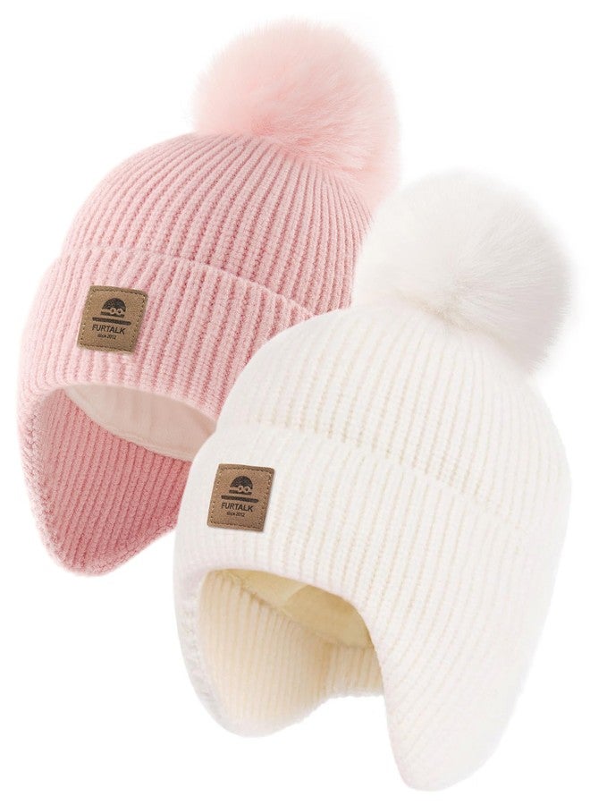 FURTALK Toddler Winter Hat Baby Pom Pom Beanie Boys Girls Kids Knitted Fleece Lined Cap - Image 1