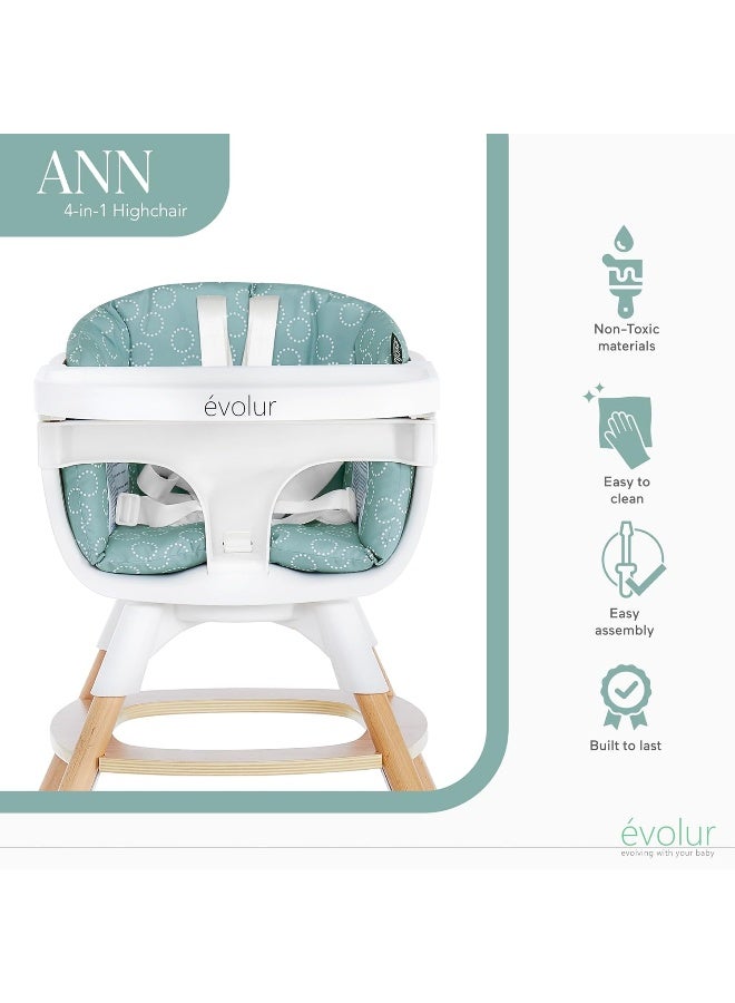 Evolur كرسي طعام Evolur Ann من خشب الزان 4 في 1 - Image 5