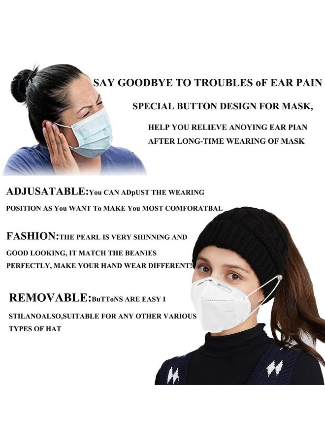 Bocianelli - Womens High Messy Bun Beanie Hat With Ponytail Hole, Winter Warm Trendy Knit Ski Skull Cap - Image 1