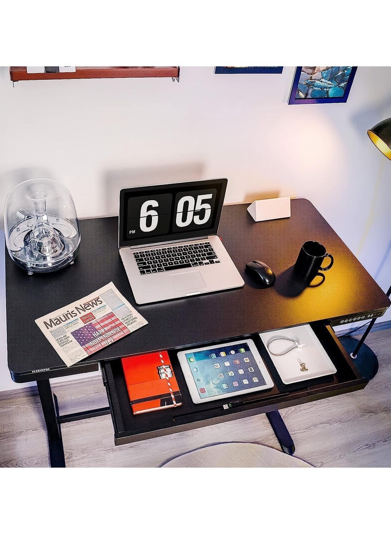 Mahmayi Modern Height Adjustable Electric Standing Desk with USB Charge Home, Office and Living Room Computer Workstation Desk - Black - Image 4