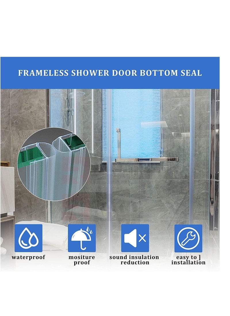 RACO Glass Door Seal, Replacement PVC Splash Guard Seal Strip-PVC Silicone Lip Seal for Frame-less Glass (1.1 Meter x 2Pcs)-	Round Lip  - Image 5