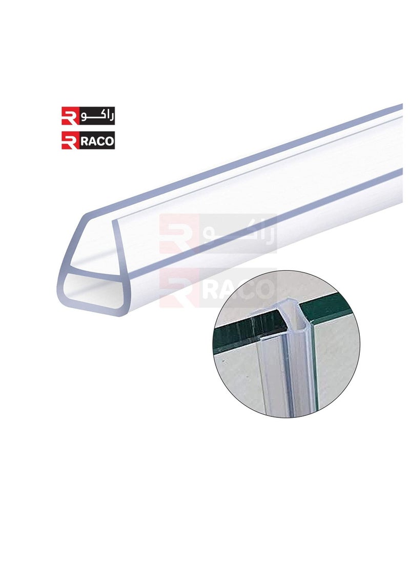 RACO Glass Door Seal, Replacement PVC Splash Guard Seal Strip-PVC Silicone Lip Seal for Frame-less Glass (1.1 Meter x 2Pcs)-	Round Lip  - Image 3