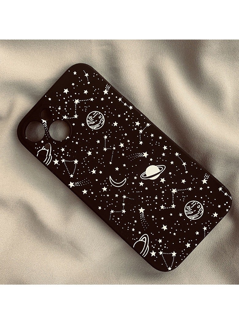 NIBEMINENT Cosmic Stars Protective TPU Case Cover For iPhone 14 Pro Max, Black